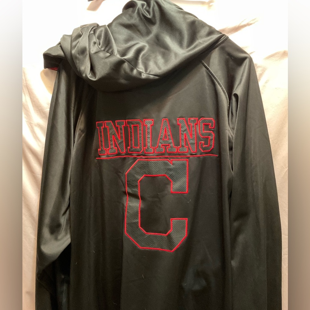Majestic Black and Red Varsity Bomber Jacket